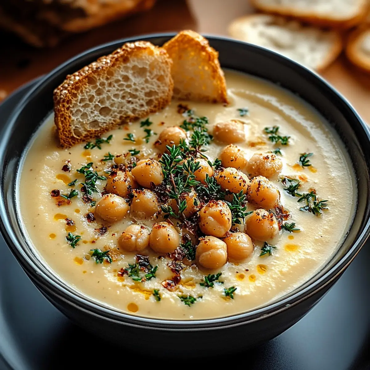 Heavenly Creamy Garlic Chickpea Soup: Cozy Vegan Comfort in a Bowl 2