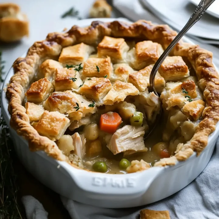 Leftover Turkey Pot Pie with Stuffing Crust – Holiday leftovers reinvented