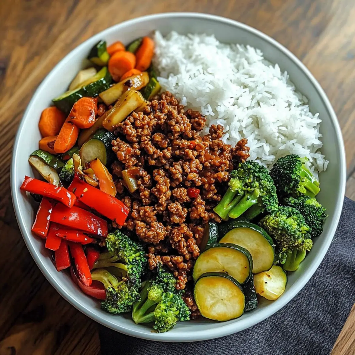 Spicy Ground Beef Stir-Fry Bowl: Easy Comfort with Garlic Veggies 10